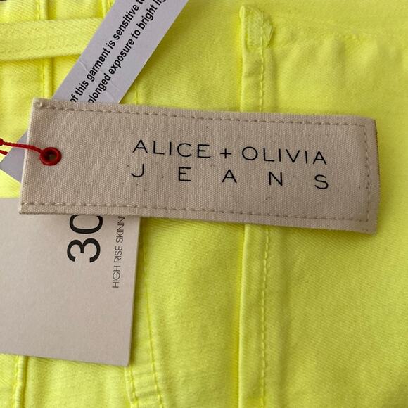 ALICE + OLIVIA Good Times Exposed Button High Rise Skinny Jeans Size 30x27 - Picture 7 of 10